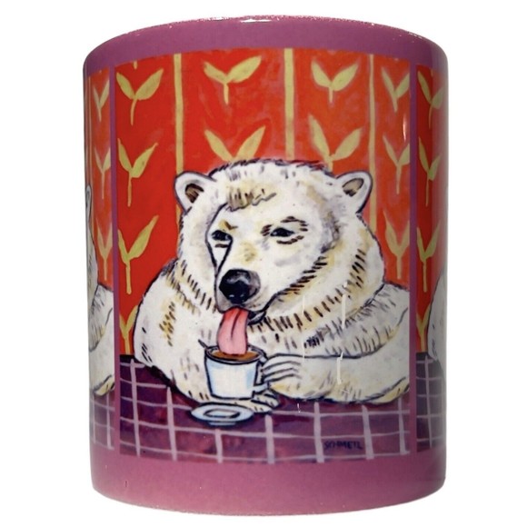 Polar Bear At The Coffee Shop Coffee Mug Art By Jay Schmetz Pet Art Drinkware - Picture 3 of 8
